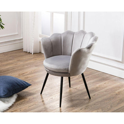 Samt Sessel Wohnzimmer mit Blumenform & Schwarz Beinen