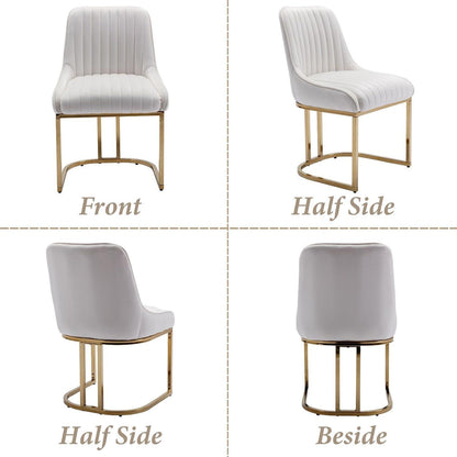 Ya-Home Esszimmerstühle 2er Set, Samt Polsterstühle Weiß