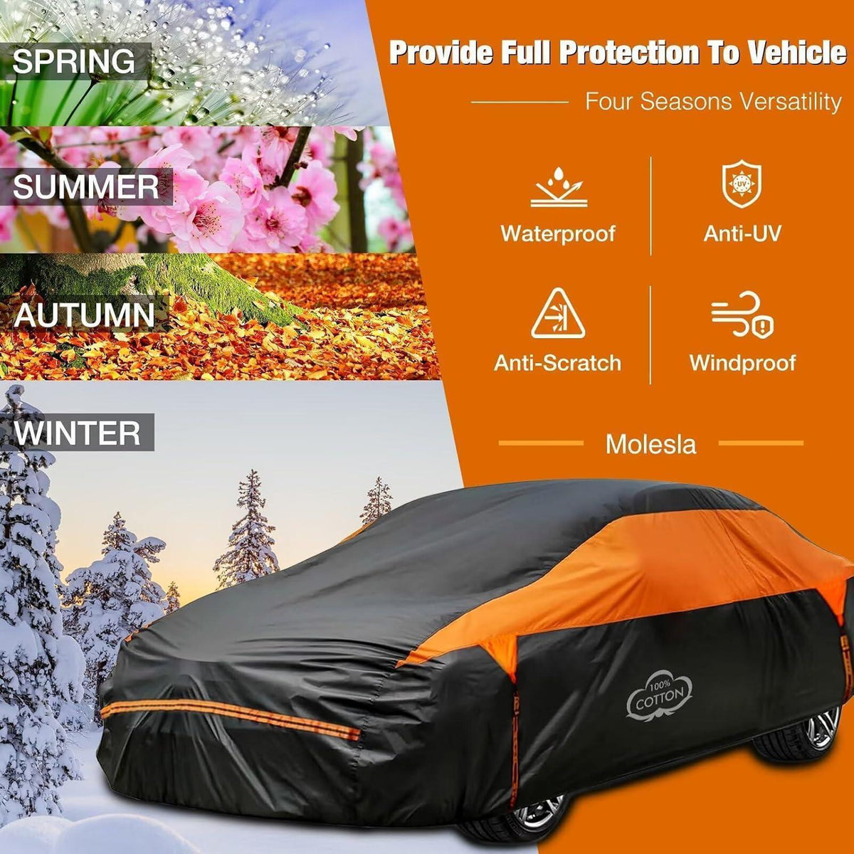 Wasserdichte Autoabdeckung Vollgarage – Schutz für Coupé bis 420cm