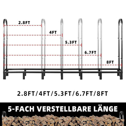 Kaminholzregal 4FT – Robustes Outdoor Lager für Brennholz