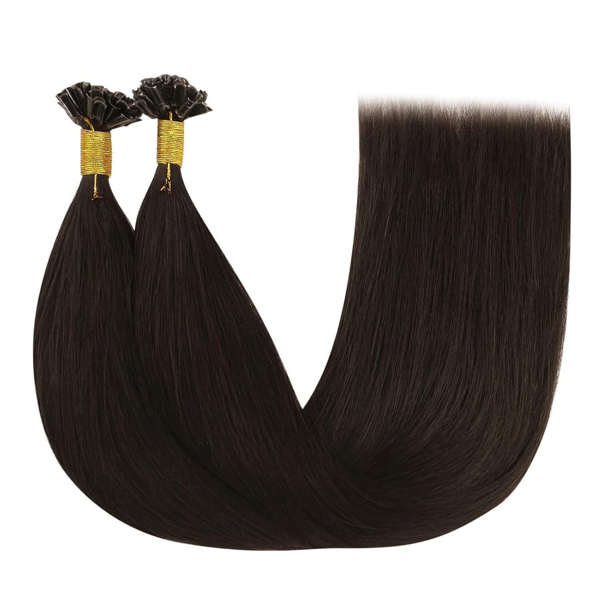 Echthaar Bonding Extensions Dunkelbraun 60 cm