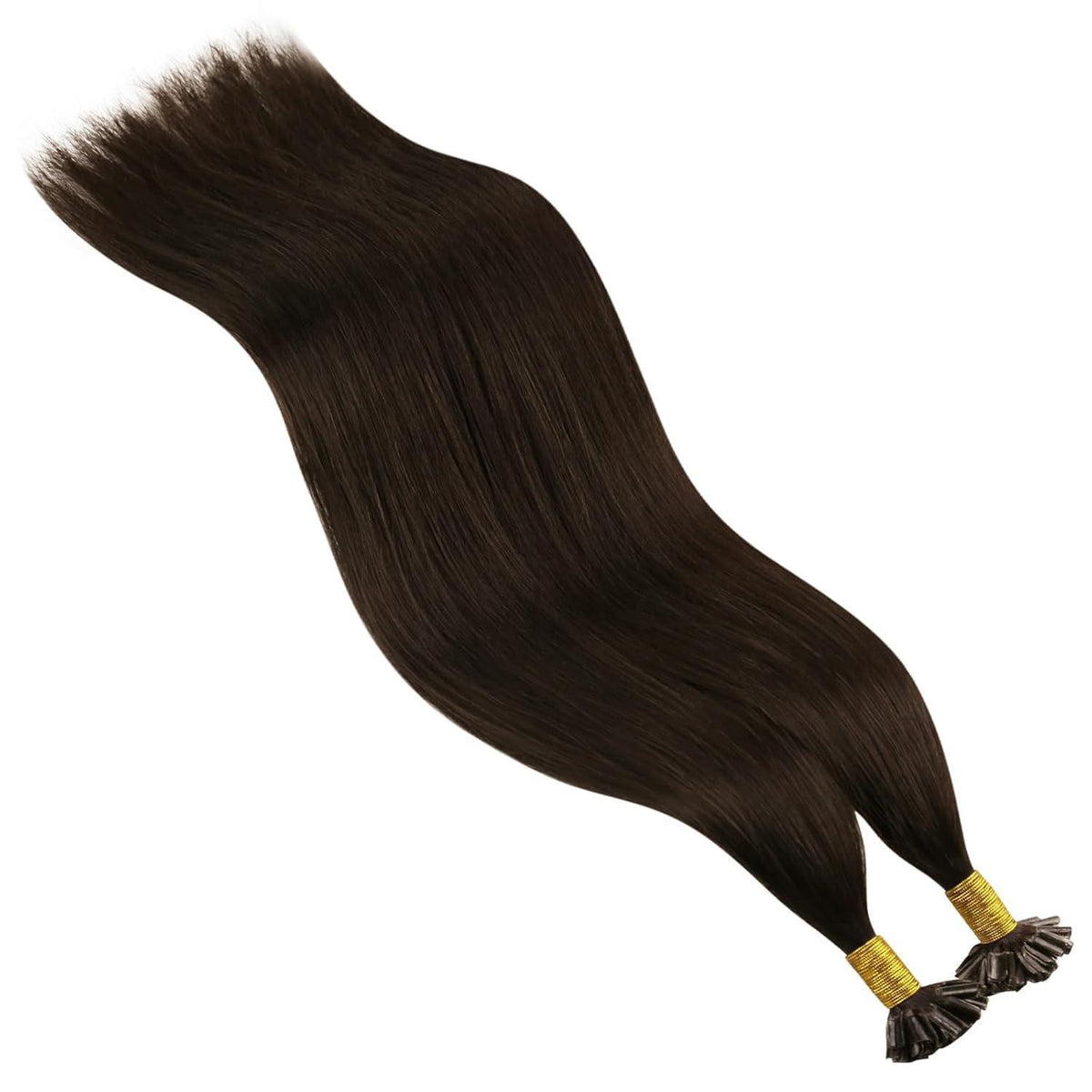 Echthaar Bonding Extensions Dunkelbraun 60 cm