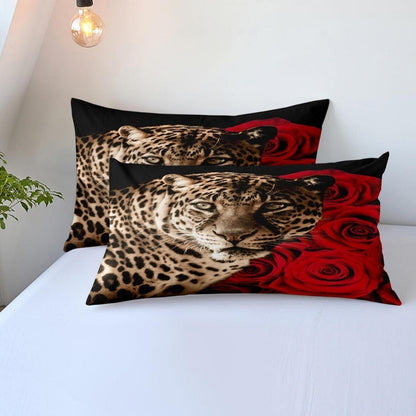 Leoparden Bettwäsche Set 135x200cm – 3D Mikrofaser für Jungen