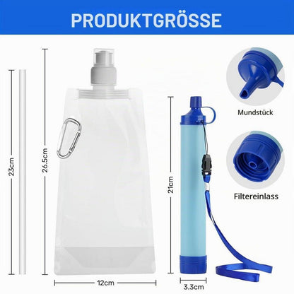 Personal Wasserfilter 3er Set für Outdoor & Notfälle