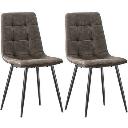 LEWE Esszimmerstühle 2er Set, Modernes Design, Dunkelbraun