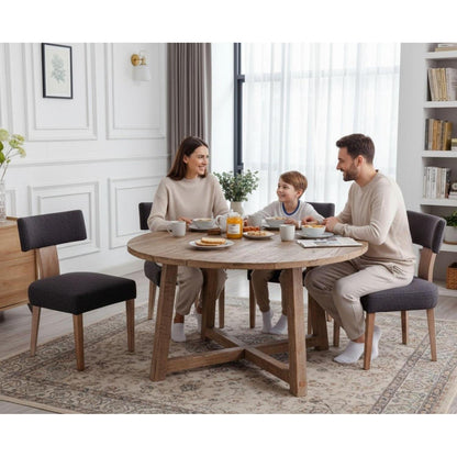 Esszimmerstühle 2er Set Leinen, Massivholz & Bequem