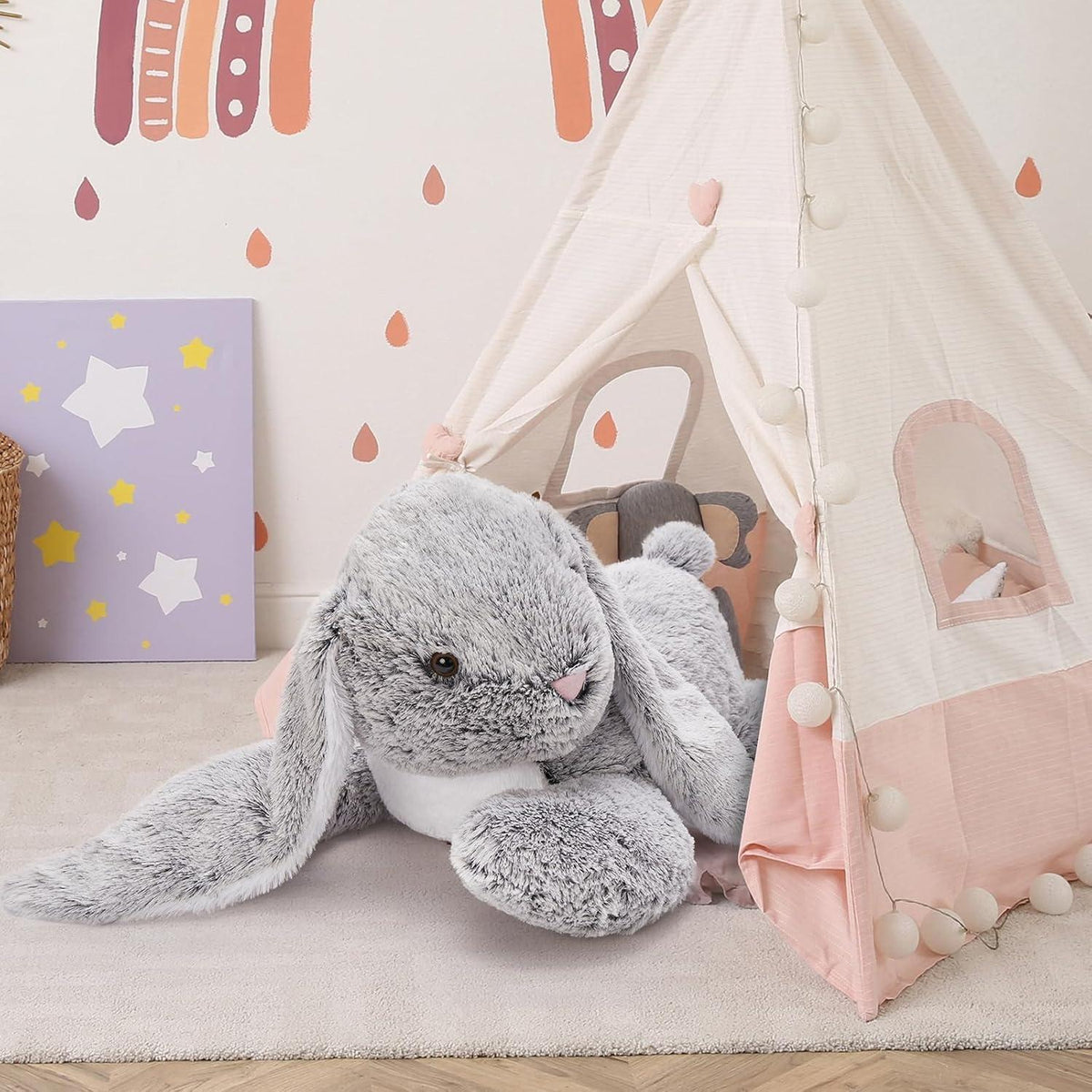 Riesiger Kuschelhase 80cm - Weiches Plüschtier für Kinder & Dekoration