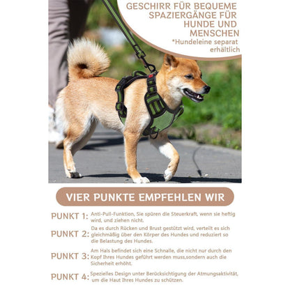 Hundegeschirr Anti-Zug Mesh Atmungsaktiv Armeegrün M