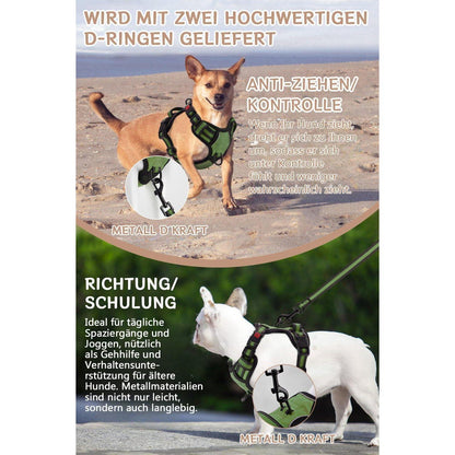 Hundegeschirr Anti-Zug Mesh Atmungsaktiv Armeegrün M