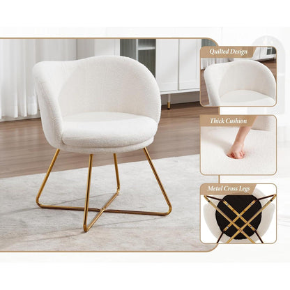 Weißer Kunstfell Sessel – Modern & Bequem für Wohnzimmer