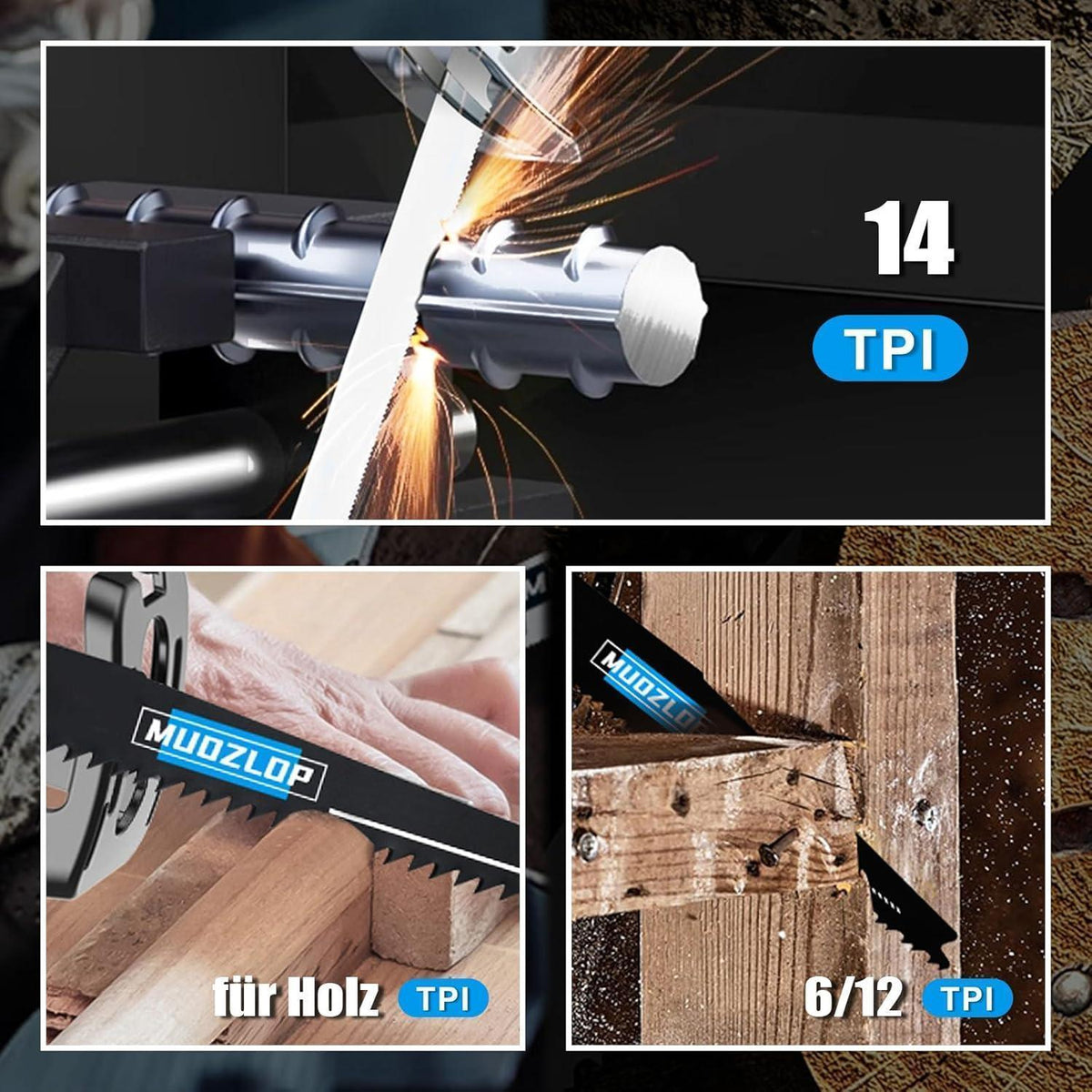 Säbelsägeblätter Set 35tlg. CRV & BIM für Holz & Metall