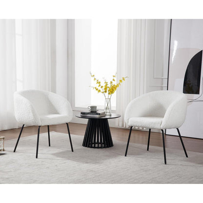 Weißer Kunstfell Sessel – Modern & Bequem Loungesessel
