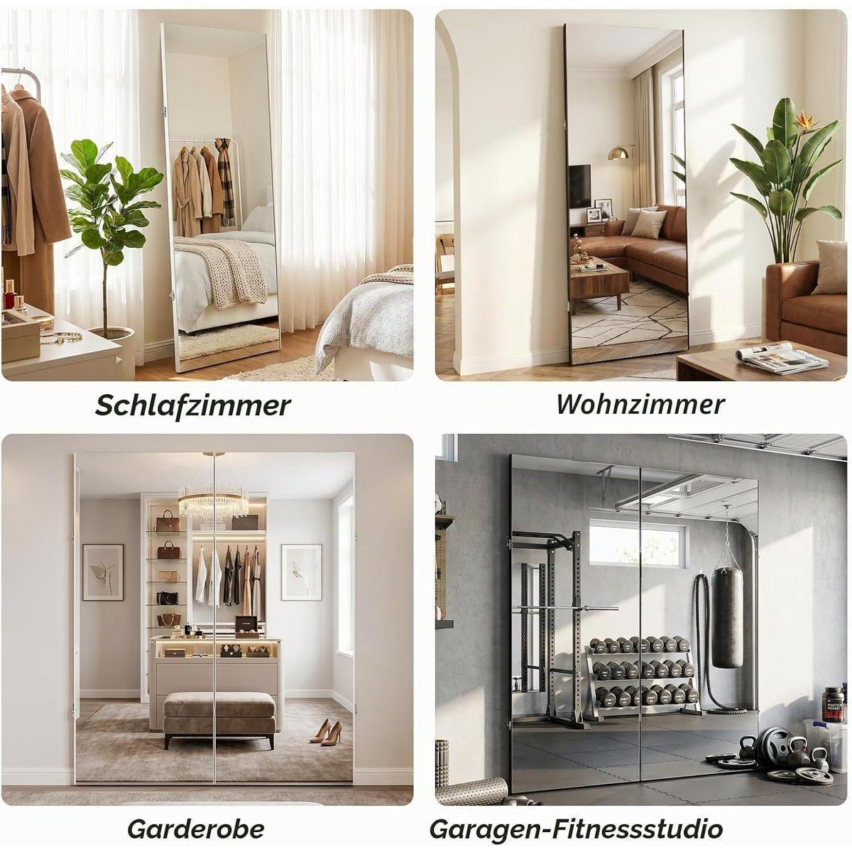 Faltbarer Ganzkörperspiegel 180x120cm – Bruchsicher & Platzsparend