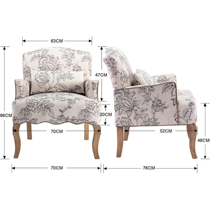 Vintage Sessel mit Armlehne & Blumenmuster – Bequemer Loungesessel