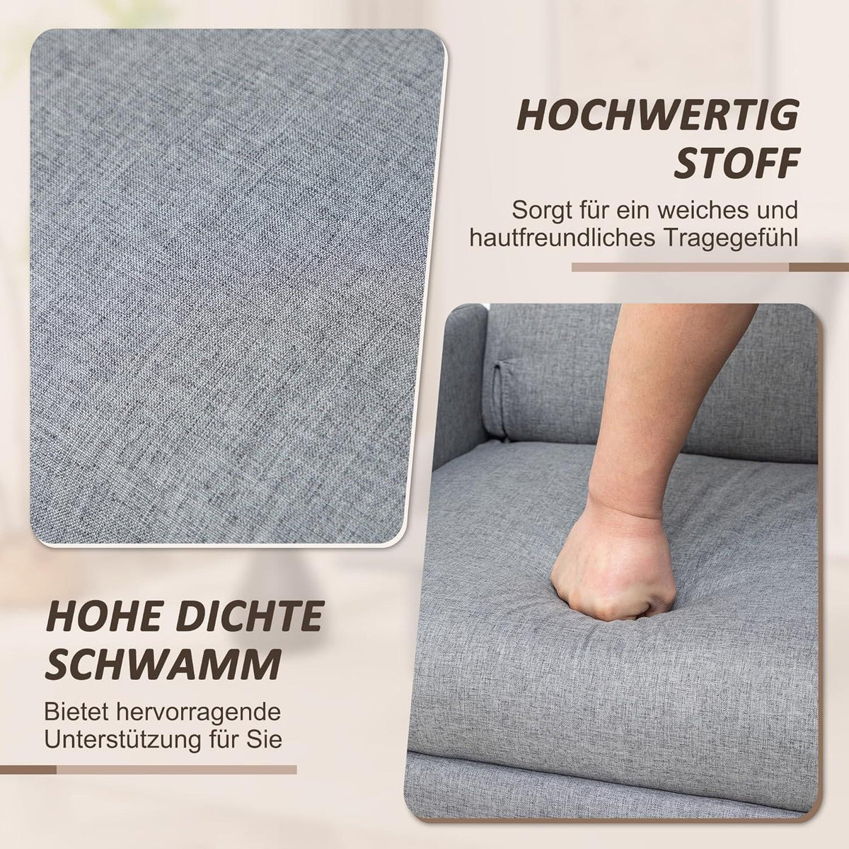 Relaxsessel mit Liegefunktion – Grau, Ergonomisch & Bequem