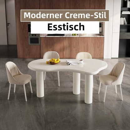 Moderner Esstisch Set Weiß für 6 Personen – Minimalistisch & Platzsparend