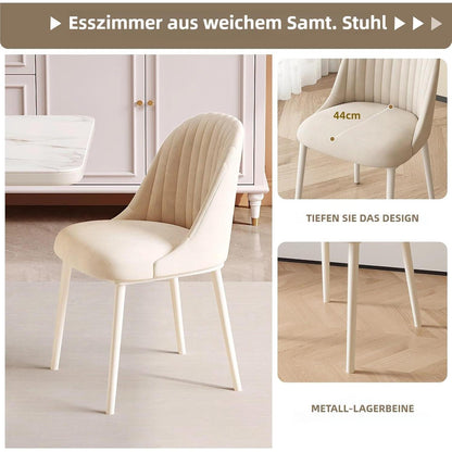 Moderner Esstisch Set Weiß für 6 Personen – Minimalistisch & Platzsparend