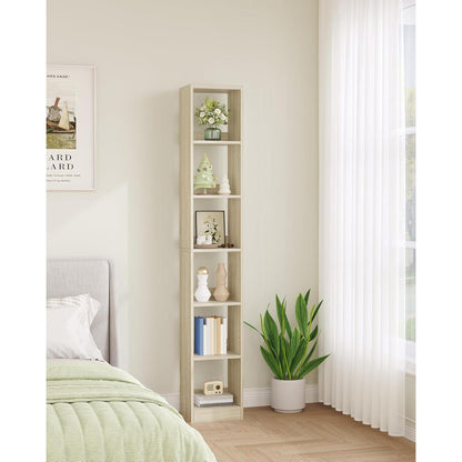 6-stöckiges Bücherregal Eichenbeige – Würfelregal für Wohnzimmer
