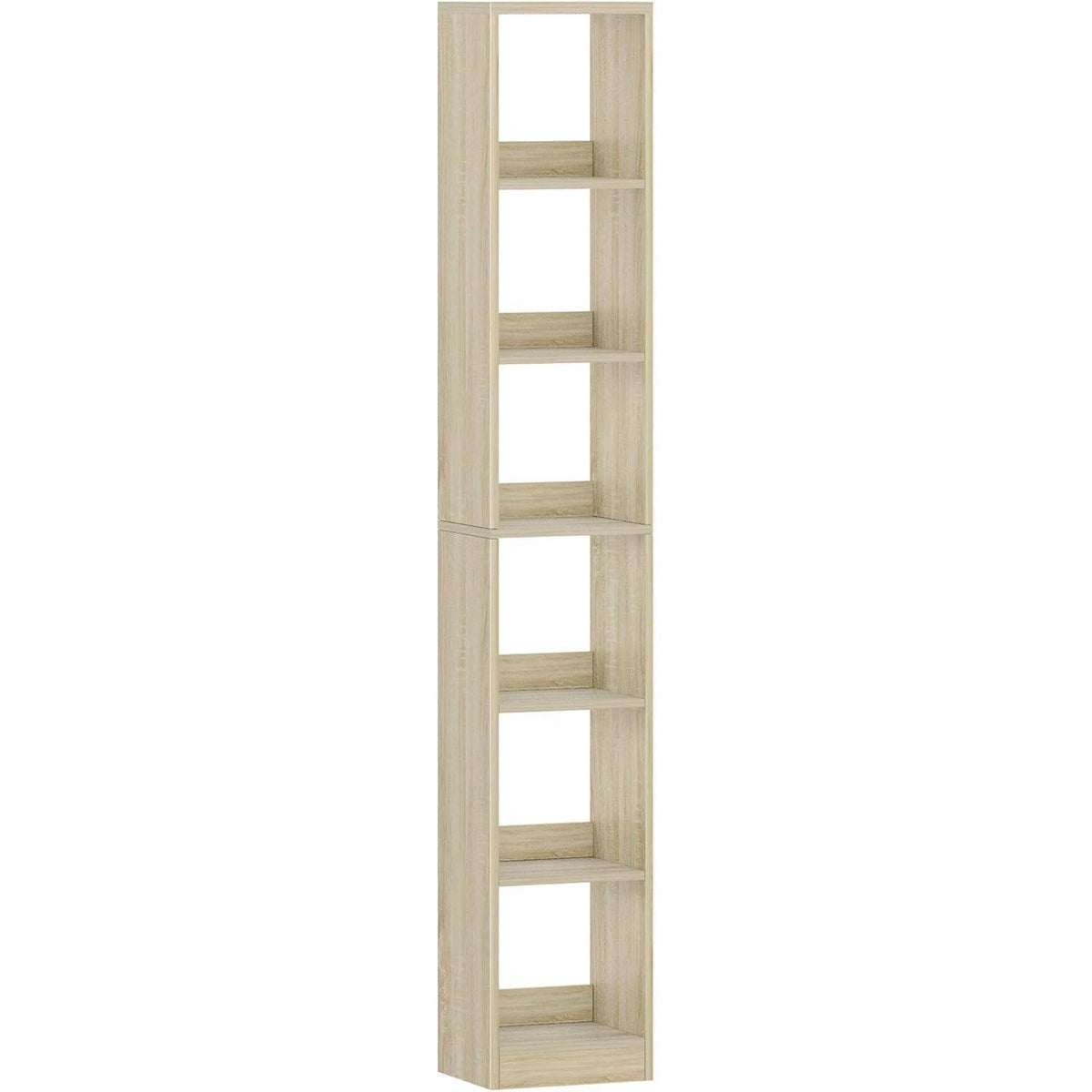 6-stöckiges Bücherregal Eichenbeige – Würfelregal für Wohnzimmer