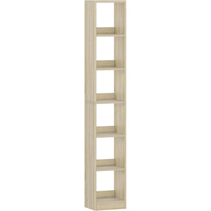 6-stöckiges Bücherregal Eichenbeige – Würfelregal für Wohnzimmer