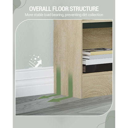 6-Fach Bücherregal Eichenbeige – Standregal 24x80x170 cm