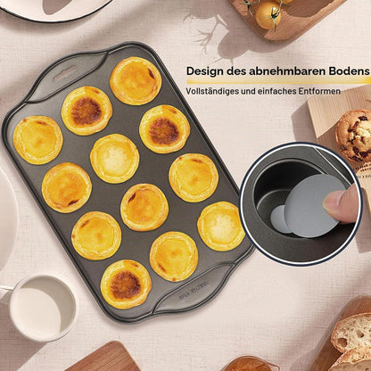 12-Tlg. Muffin-Form Edelstahl mit Abnehmboden