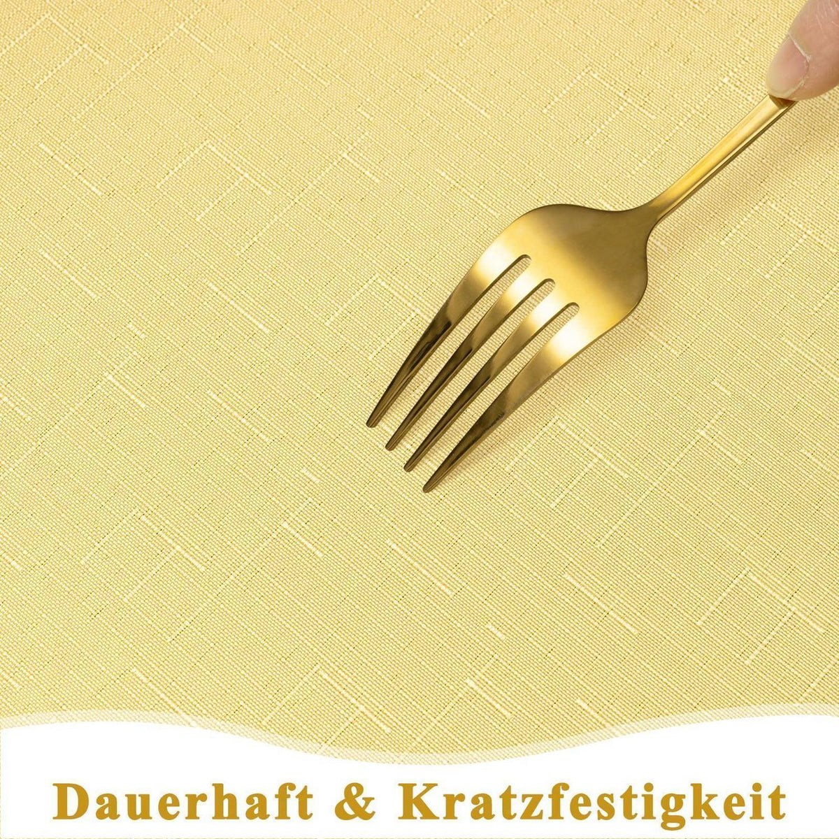 Gelbe Tischdecke Leinenoptik 130x160cm – Abwaschbar & Kratzfest