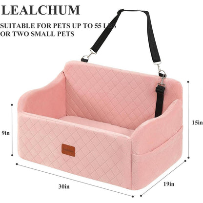 Hunde-Autositz Large Pink – Bequem & Sicher für Lange Fahrten