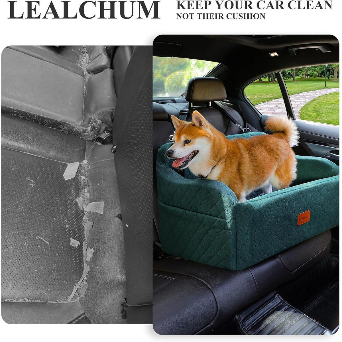 Hunde-Autositz Groß – Weicher Memory-Schaum, Grün