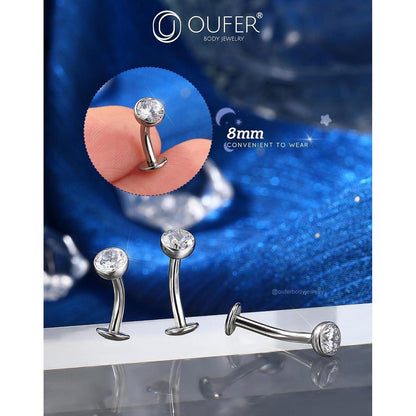 Bauchnabelpiercing Titan G23 Klar CZ 14G 12mm Innengewinde