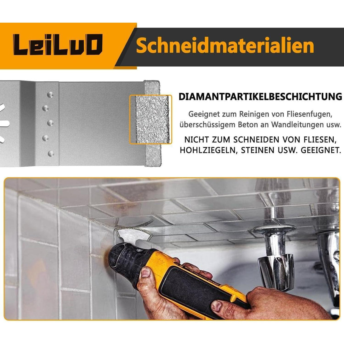 6tlg Diamant Fugenentferner Sägeblatt Set für Multitools