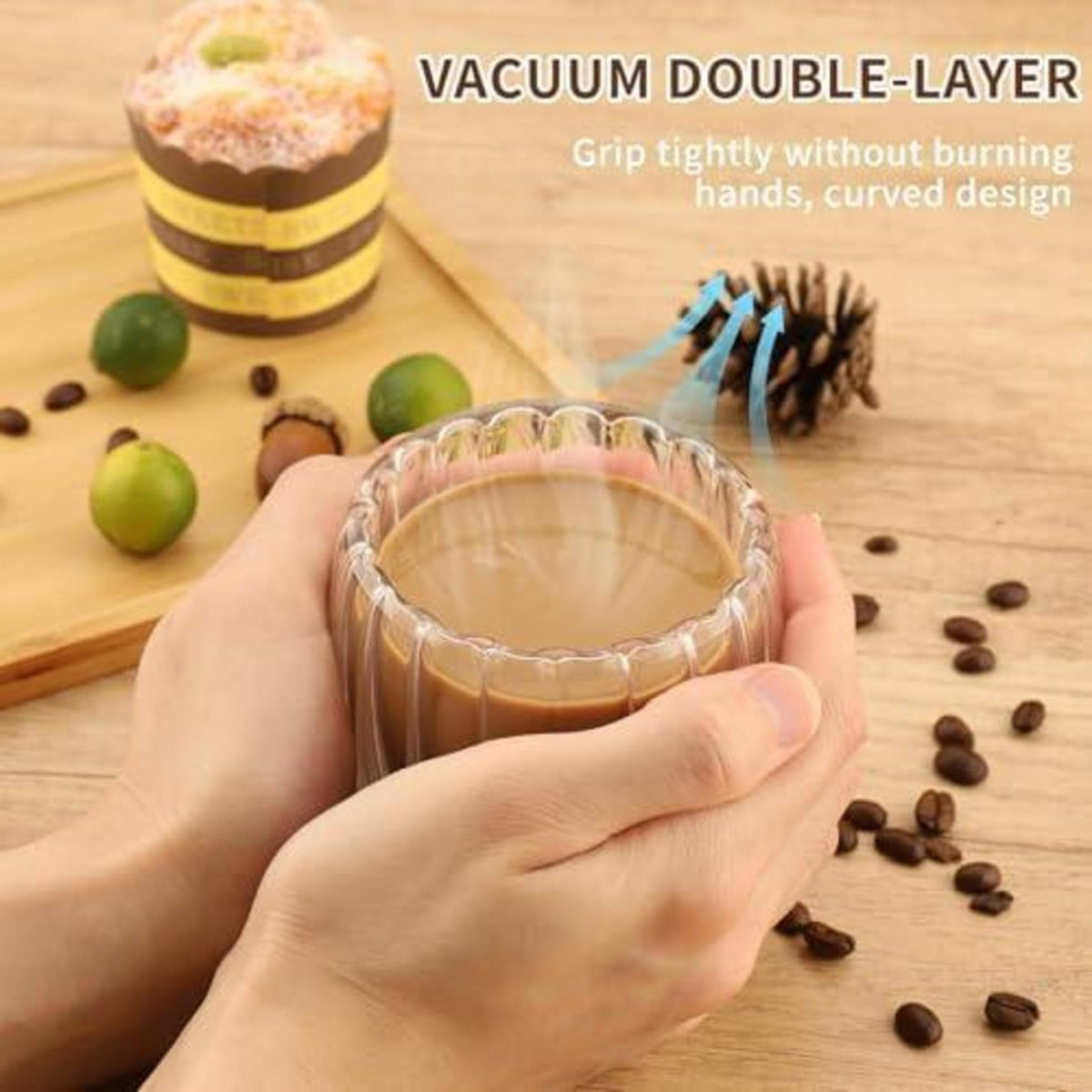 Gerippte Kaffeegläser 4er Set – 330ml Latte Macchiato Tassen