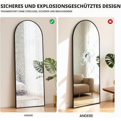 Ganzkörperspiegel Gold 163x53cm – Stand- & Wandspiegel mit Bruchschutzglas