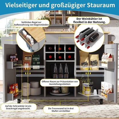 Kücheninsel Grau – Multifunktionale Speiseküche mit Stauraum