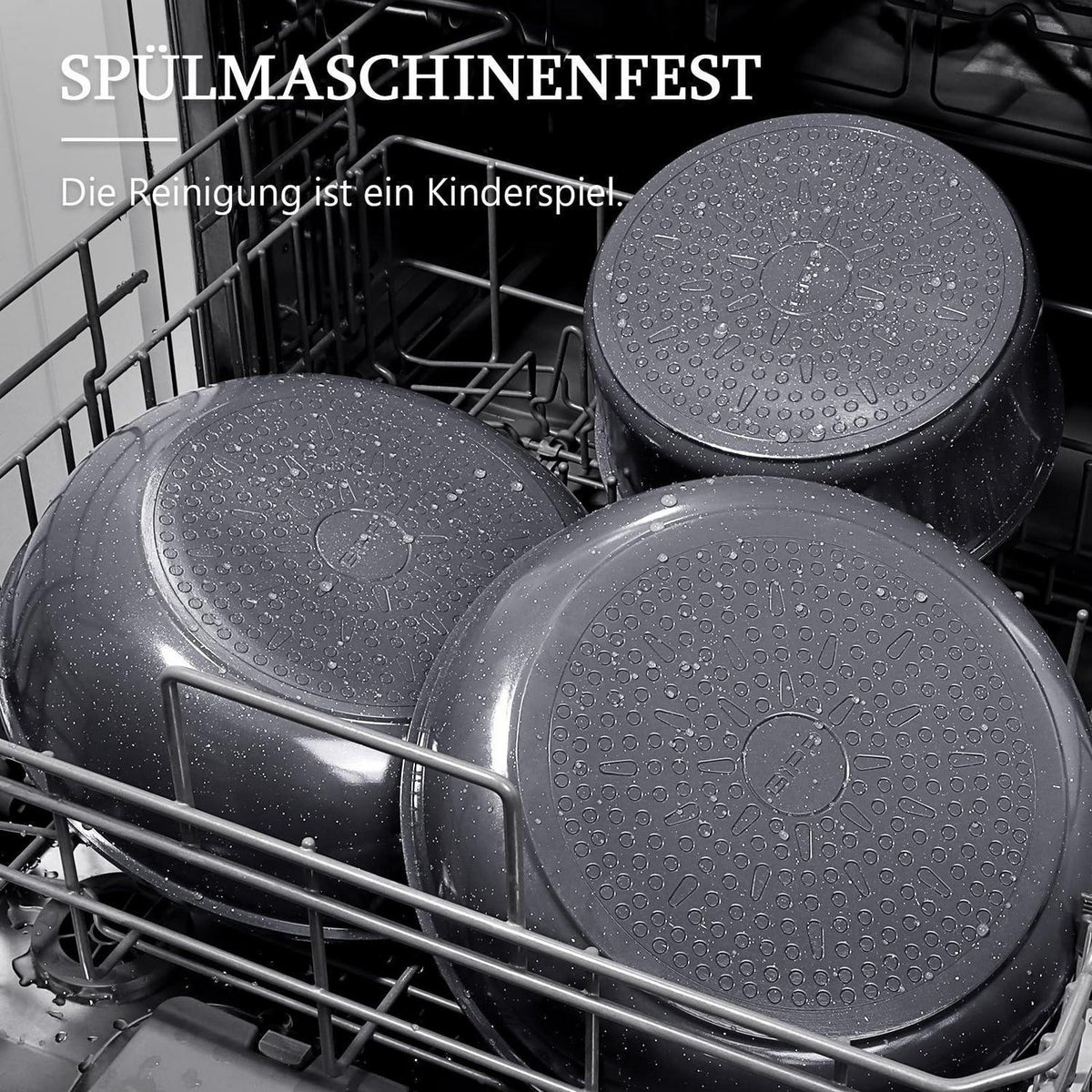 11-teiliges Topfset mit abnehmbarem Griff – Induktion & Antihaftbeschichtung