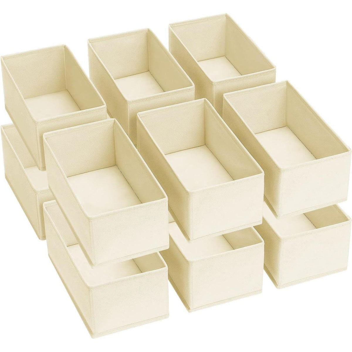 Schubladen Organizer 12er Set Hellbeige Faltbar Stoff