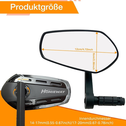 Fahrradspiegel 2er-Set für E-Bike Lenker – Kratzfest & 360° drehbar