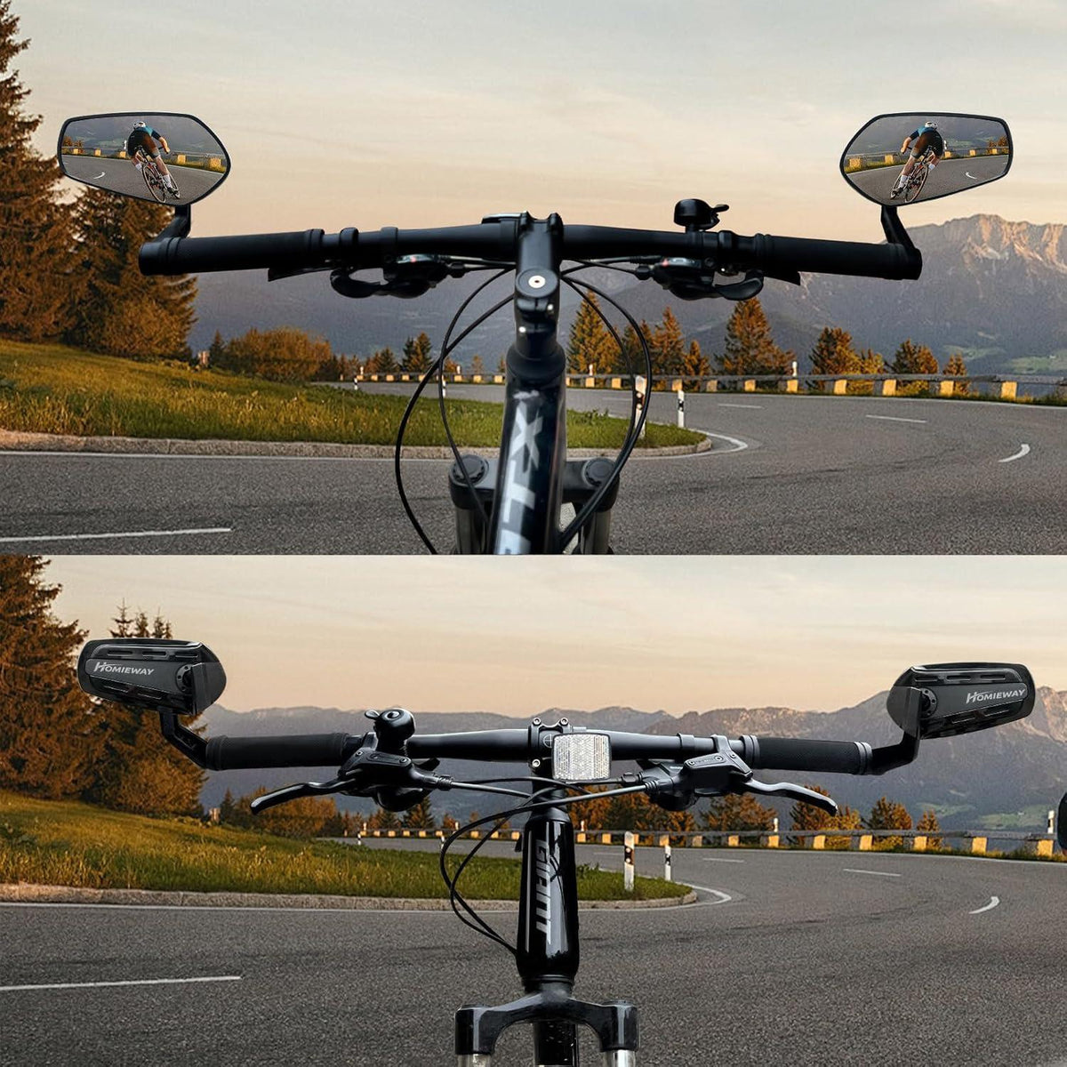 Fahrradspiegel 2er-Set für E-Bike Lenker – Kratzfest & 360° drehbar