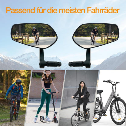Fahrradspiegel 2er-Set für E-Bike Lenker – Kratzfest & 360° drehbar