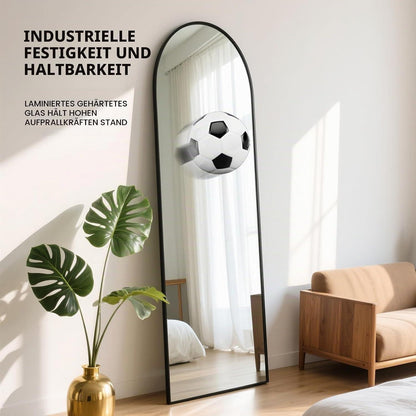 Ganzkörperspiegel Bogen Schwarz 152x42cm – Stand-, Wand- & Anlehnspiegel