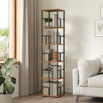 Drehbares Bücherregal 5 Ebenen – Platzsparendes Industrie-Design