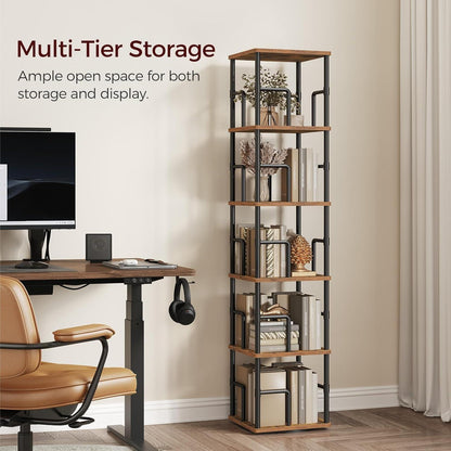 Drehbares Bücherregal 5 Ebenen – Platzsparendes Industrie-Design