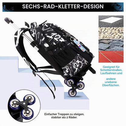 Schulrucksack Trolley Jungen 16 Zoll Schwarz Weiß