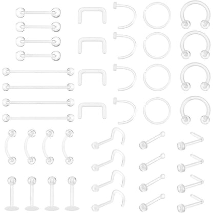 44-teiliges Acryl Piercing Set für OP & Alltag