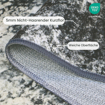 Moderner Waschbarer Teppich Schwarz-Weiß Verlauf 160x230 cm