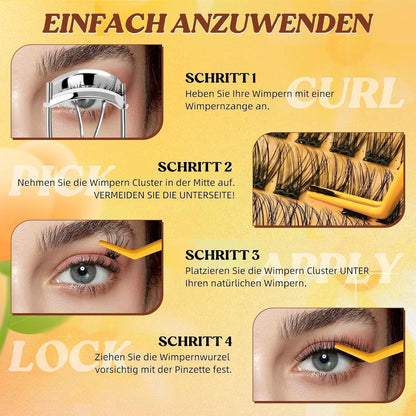 Selbstklebende Wimpern ohne Kleber – 60 Stück, 10-16mm