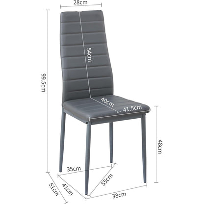Esszimmergruppe 6 Personen – Holztisch (160x80cm) & Dunkelgraue Stühle