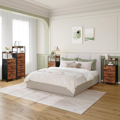 Hohe Kommode mit 5 Stoffschubladen – Schlafzimmer & Wohnzimmer