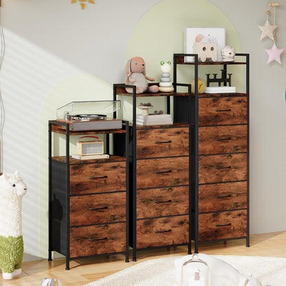 Hohe Kommode mit 5 Stoffschubladen – Schlafzimmer & Wohnzimmer