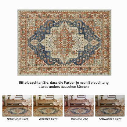 Vintage Teppich Orange 200x290cm – Waschbar & Rutschfest